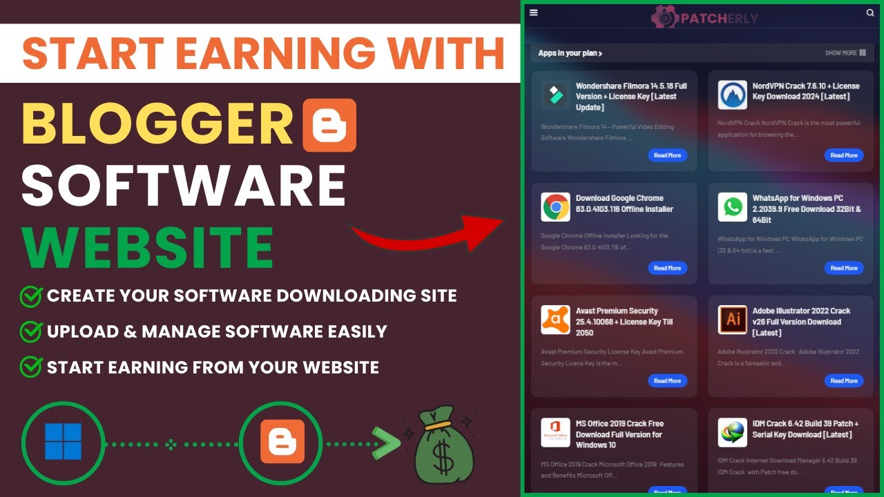 How to Make Software Downloading Website in Blogger 2025 | Make Money Online