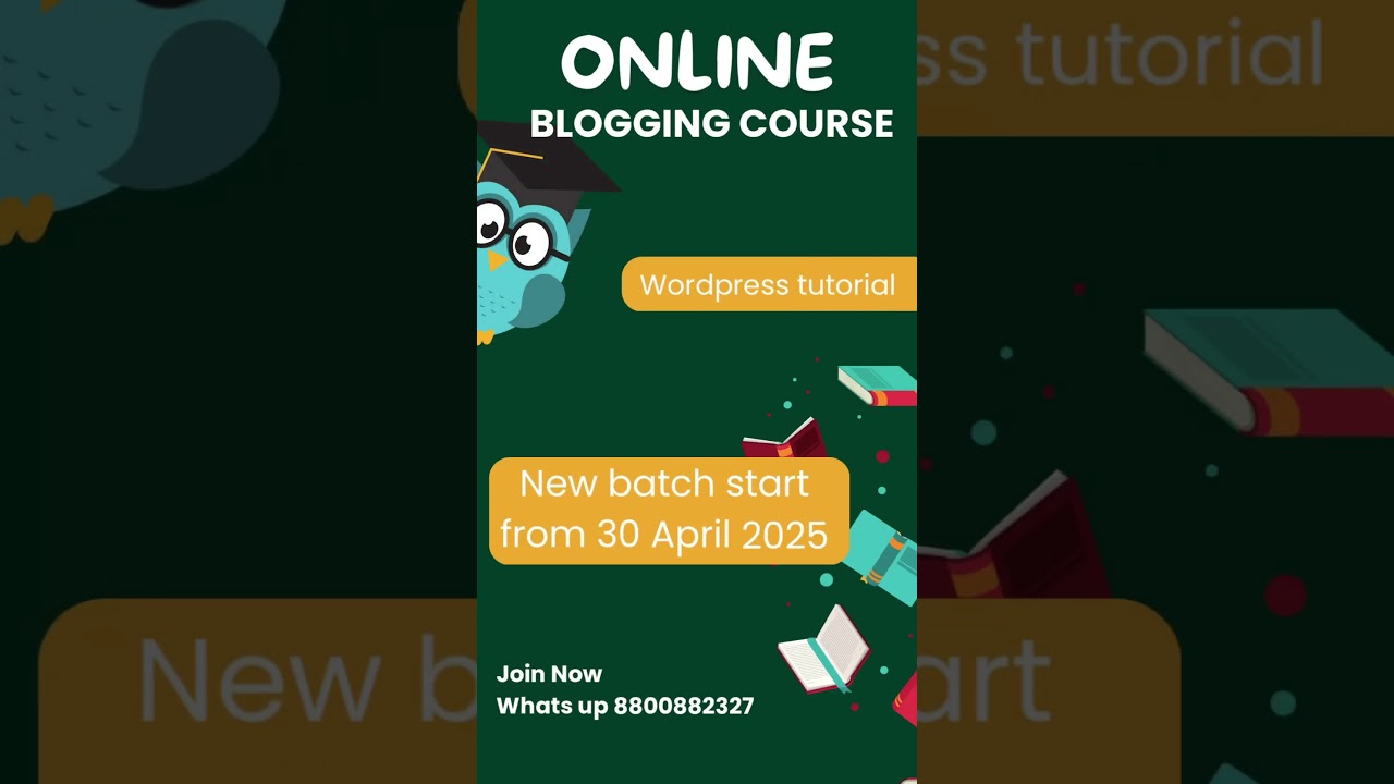 Wordpress tutorials| Learn professional blogging online #wordpress #blogging