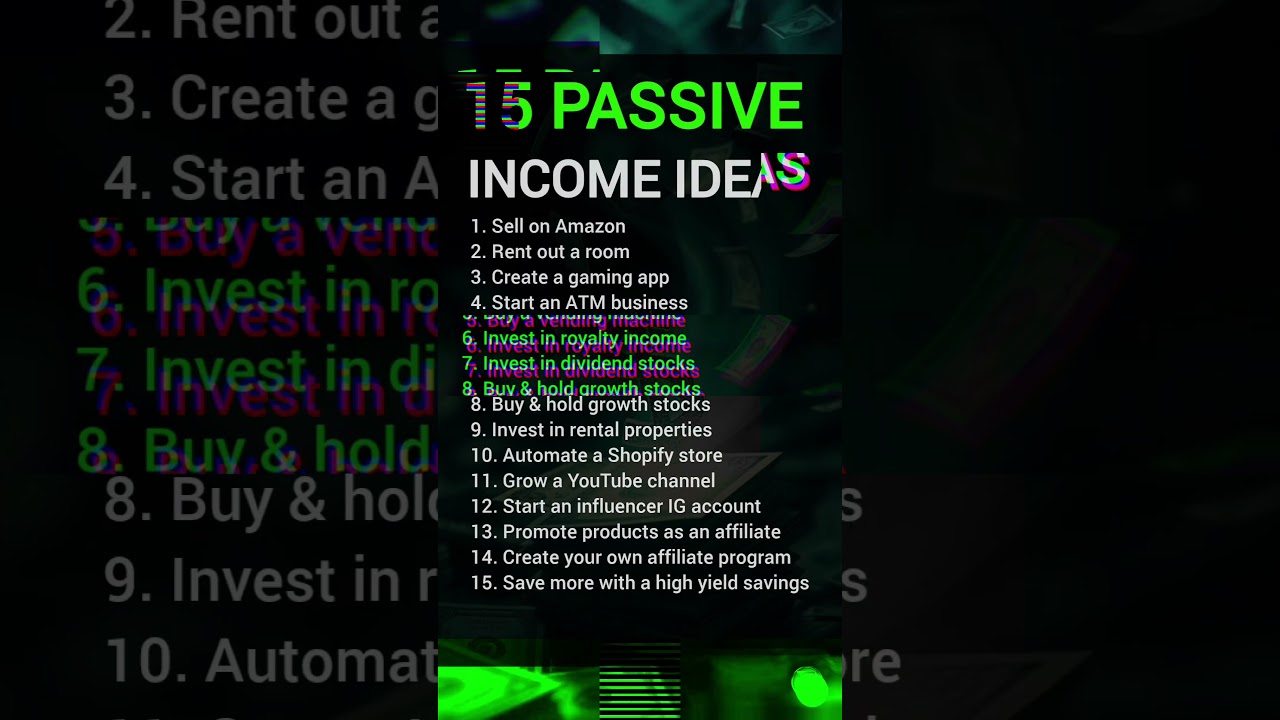 15 passive income Ideas|passive income|#passiveincome  #business #money #shorts#viral  #earning