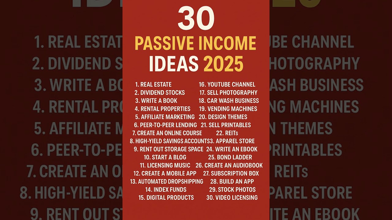 30 passive income ideas in 2025