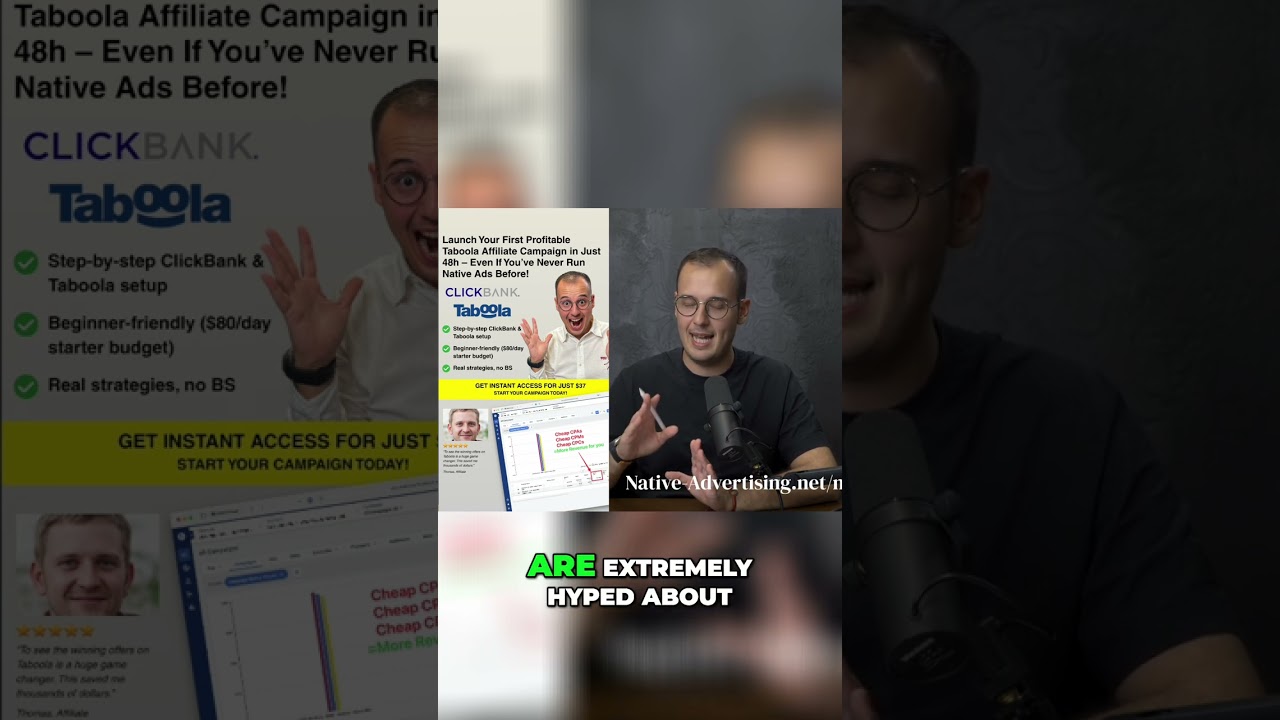 Taboola Ads + ClickBank: The Ultimate Affiliate Course! #shorts